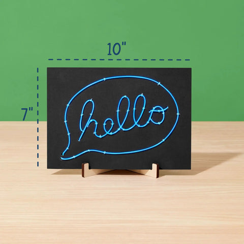 DIY Light Up Wire Art STEM Kit For Kids Ages 9 Plus With Electroluminescent Neon Signs Battery Packs And Design Templates A Fun Educational Science And Engineering Craft, 10x7-inch hello sign