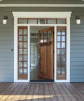 Front door using Matte Black 2-Way Adjustable Karsen Handleset For Front Entry Doors, Reversible For Left Or Right Swing