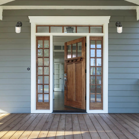 Front door using Matte Black 2-Way Adjustable Karsen Handleset For Front Entry Doors, Reversible For Left Or Right Swing
