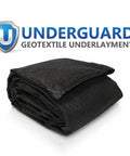 No Stress Heavy Duty Nonwoven Geotextile Underlayment 15 X 15 Feet folded black fabric for weed barrier and pond liner.