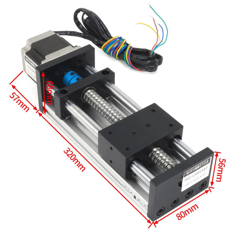 DM556S Stepper Motor Driver And EBX1605 CNC Linear Stage Actuator with dual optical axis and 1605 ball screw, 200mm travel