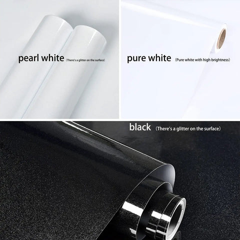 Shiny White Glossy Self Adhesive Removable Wallpaper 15.8 by 78.7 Inches Waterproof Vinyl Contact Paper color options