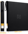 Top Load Card Binder For TCGs And Sports Cards, Holds 252 Toploaders, black slim ringless design with visible dimensions