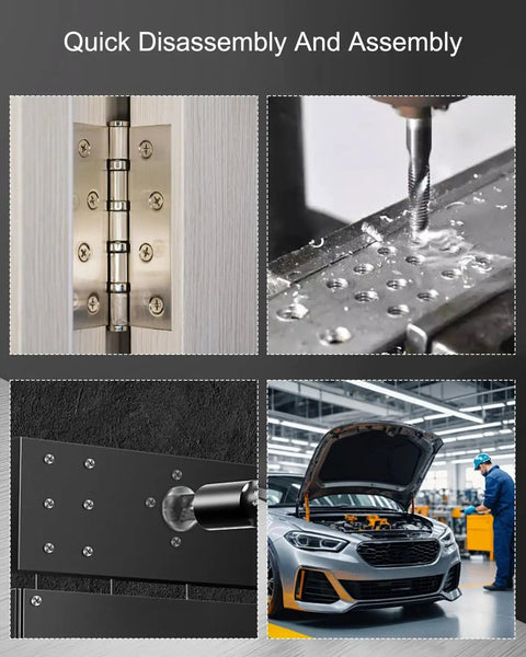 Rock Solid Quarter Turn Fastener Knobs 7/16 Aluminum Oval Button Latches With Chrome Finish For Heavy Duty Panels And Vibration Proof Gear Easy Grip Secure Design close up of installation process and quick assembly features.