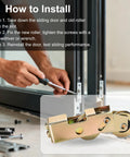 Installation of 2 Pcs Sliding Door Rollers Replacement Set With Steel Ball Bearing Wheels on patio door.