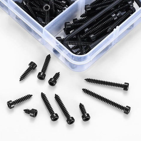 M3 Stainless Steel Hex Socket Cap Screws Kit 480 Pcs Self Tapping Wood Screws Assortment Set Hex Drive in plastic case