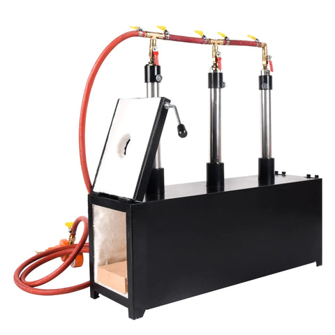 Three Burner Portable Propane Forge With Door, Large Capacity Square Blacksmithing Furnace Reaching 2300F 1300C