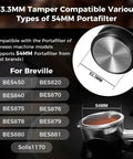 53mm Espresso Tamper For Barista Pros Premium Calibrated Spring Loaded Stainless Steel compatible with 54mm Breville portafilter