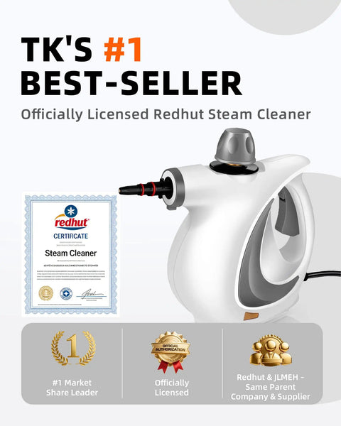 Grab This Bad Boy Of A Handheld Steam Cleaner For Home! Officially licensed Redhut steam cleaner with certification.