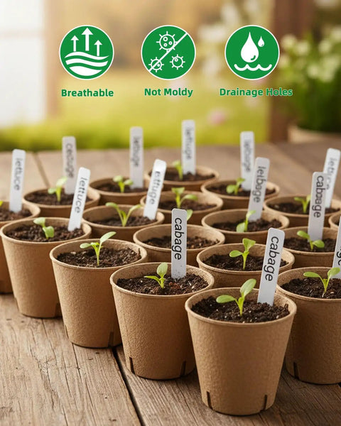 Eco Friendly 3.15 Inch Peat Pots Set Of 60 Biodegradable Seed Starter Pots With 60 Labels For Seed Starting And Garden Germination
