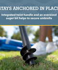Auger anchoring Blue 8 Foot Canopy Shelter With UPF 50 Plus Sun And Rain Protection Two Patented Side Panels For Privacy