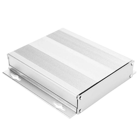 Rugged Aluminum Alloy Project Enclosure With Sandblasted Oxidized Shell For Electronic Power Boards, Decoders, GPS And Industrial Equipment - Lightweight, Strong Housing, Measures 27 X 131 X 130 Mm, silver enclosure
