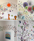80 Piece Butterfly Wall Decor Set With Foldable Wings Waterproof Reusable PVC Wall Stickers creating a cozy vibe on walls