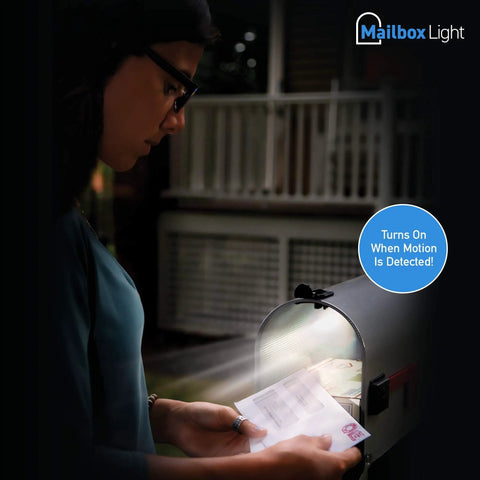 Motion Activated LED Light With Easy Install And Water Resistant Build, Black Finish, Weatherproof Sensor Lighting For Hallways, Stairways, Garage Or Indoor And Outdoor Use on mailbox