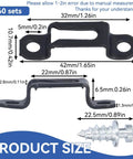 60 Pack Slick Furniture Connectors And Concealed Slide Buckles For Cabinet Hardware dimensions illustration with measurements and clips.