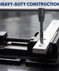 4 Inch Heavy Duty Vise For Drill Press And Small Bench Vise Built Tough For Home Shop Projects Ideal For Filing Sanding Metalworking Woodworking And Equipment Maintenance Cast Iron Construction holding metal bar