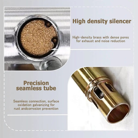 High density silencer and precision seamless tube for Heavy Duty Pneumatic Grease Pump Arrives With A 16 Ft High Pressure Hose.