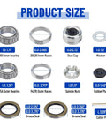 Racewill 4-set boat trailer axle bearing kit with inner/outer bearings and races, dust cap, nuts, washers, cotter pin