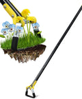 Stainless Steel Stirrup Weeder Hoe With Sharp Push Pull Blade cutting grass and flowers, adjustable 30 to 54 inch garden tool