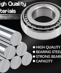 Ruikarhop 30205 trailer bearing kit: circular bearing marked 30205 with 52 mm outer diameter and polished steel shafts.