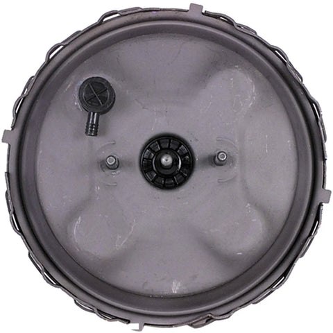 Remanufactured Power Brake Booster With Heavy Duty Sealing Rings and Complete Vacuum Testing, top view showcasing vacuum chamber.