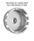 Toyota And Lexus 64mm Oil Filter Wrench With 14 Flutes And Three Eighths Drive Cap Wrench For Oil Change Tool Heavy Duty