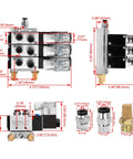 Diagram of Beefy 4V210-08 Solenoid Pneumatic Valve With AC220V Coil showing dimensions and fittings