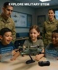 Children learning about X550 RC Plane For Beginners And Adults, 4 Channel Remote Control Airplane with military look.