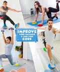 Multiple users exercising on Hedgehog Balance Pods Set Of 6 In Multiple Colors For Home Gym Training Portable PVC Balance Discs