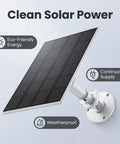 Outdoor Solar Panel Charger For Security Cameras, 3W USB C And Micro USB Ports, weatherproof clean energy design