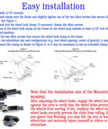 Diagram showing installation of All Aluminum Compact Scissor Wheel Brakes for Wheelchairs, DIY Install, 1 Inch Mount.