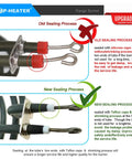 8 Inch 2100W Electric Stove Burner Replacement Element sealing process comparison, highlighting new safer Teflon method
