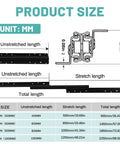 Product size guide for Beefy Heavy Duty Undermount Drawer Slides 16 Inch Full Extension Bottom Mounted Hidden Rails 260lb Metal Tracks