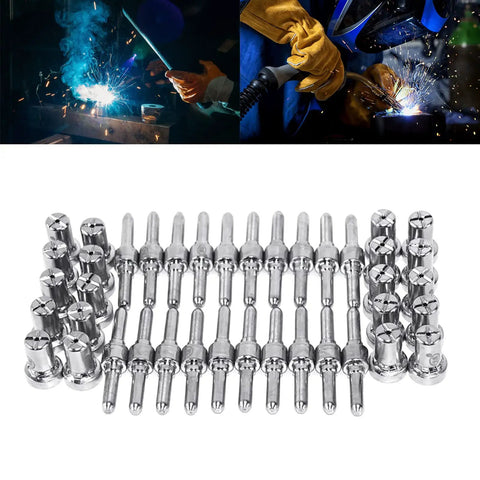 Upgrade Your Plasma Cutting Game With These Heavy Duty Extended Long Tip Electrodes And Nozzles For 40A PT31 LG40 Machines red copper tips and nozzles set