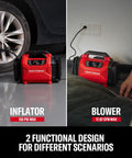 Dual Power Tire Inflator Portable Air Compressor With 12V Car Plug And 120V Home Use Up To 150 PSI Digital Gauge Auto Shut Off