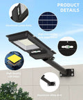 Close-up view of 2 Pack Beast Bright 2000W Solar Street Lights Outdoor 100000LM Dusk To Dawn IP65 Waterproof on wall mount