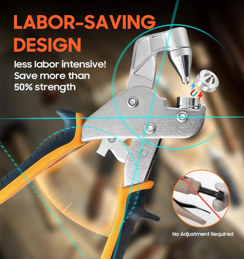 All In One Snap Fastener Kit With Quick Install Tool for DIY leather sewing, tarps, canvas repairs showing labor-saving design