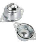 16 Pcs Three Quarter Inch Roller Ball Transfer Bearing Set with Flange Mounts, carbon steel casters for conveyor use, 55 lb load capacity