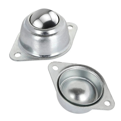 16 Pcs Three Quarter Inch Roller Ball Transfer Bearing Set with Flange Mounts, carbon steel casters for conveyor use, 55 lb load capacity