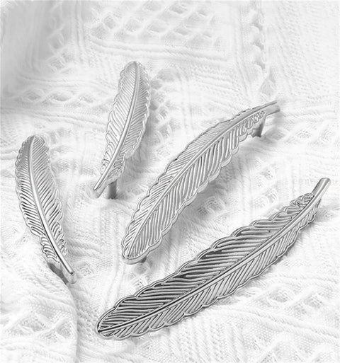 Boss Silver Chrome Furniture Handle Door Knob Set With Brass Round Square Flower Pulls Feather L Right Finish