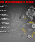 2.4L Ecotec Timing Chain Kit With Water Pump For Equinox Malibu Terrain Buick Regal Lacrosse Verano 2011-2017 2.2L 2.4L Engine With VCT Solenoid Actuator Gear 9-4201S visual diagram