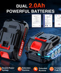 Dual 2.0Ah powerful batteries for Cordless Electric Pruning Shears With 2.1 Inch Cutting Capacity and LCD Display