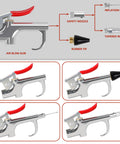 1/4 Inch Air Compressor Fittings Kit With Blow Gun, Tire Gauge And Air Chuck, 20-Piece DIY Friendly Set diagram and components