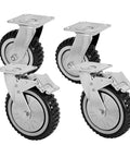Heavy Duty 6 Inch Rubber Caster Wheels Set Of 4 With Anti Skid Swivel Casters And 360 Degree Rotation 1653 Lbs Capacity