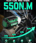 Badass Cordless Impact Wrench 1/2 Inch Drive 20V Battery Powered Knockout Gun with 550Nm torque for quick tire changes.