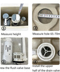 Step-by-step installation guide for Toilet Dual Flush Valve Kit With Fill Valve And Push Button 2.5 Inch Drain Outlet for one-piece toilets