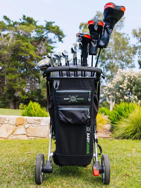 Stroller Golf Bag Organizer That Holds A Full Set Of Clubs, Attaches To Most Strollers, Includes Accessory Pockets, Outdoor Use