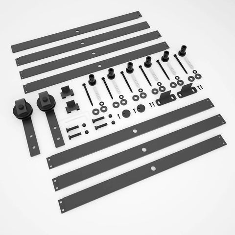 8 Ft Barn Door Hardware Kit No Fuss Easy Install Smooth Quiet Sliding Single Door Track For Low Ceiling Rooms Modular Track