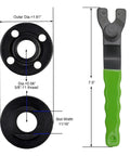 Pro Grade Angle Grinder Extension Shaft Kit adjustable wrench and flange nut set with dimensions