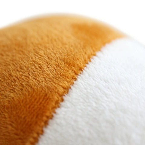Close-up of orange and white plush texture of Fox Shaped Plush Door Stopper With Cotton Filling, Heavy Duty Proofing Pinch Guard.